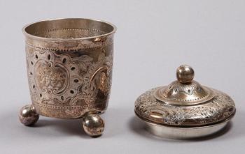 LOCKBÄGARE, silver, barockstil, 1950.