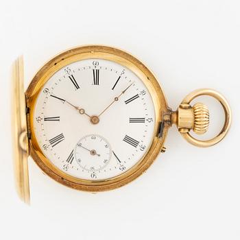 Pocket watch, Montandon Locle, hunter, 18K gold, 51 mm.