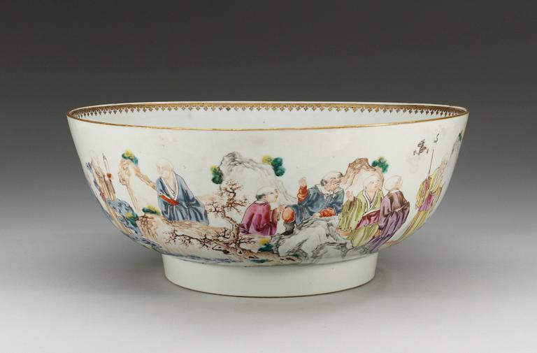 BÅLSKÅL, kompaniporslin. Qing dynastin, Qianlong (1736-95).