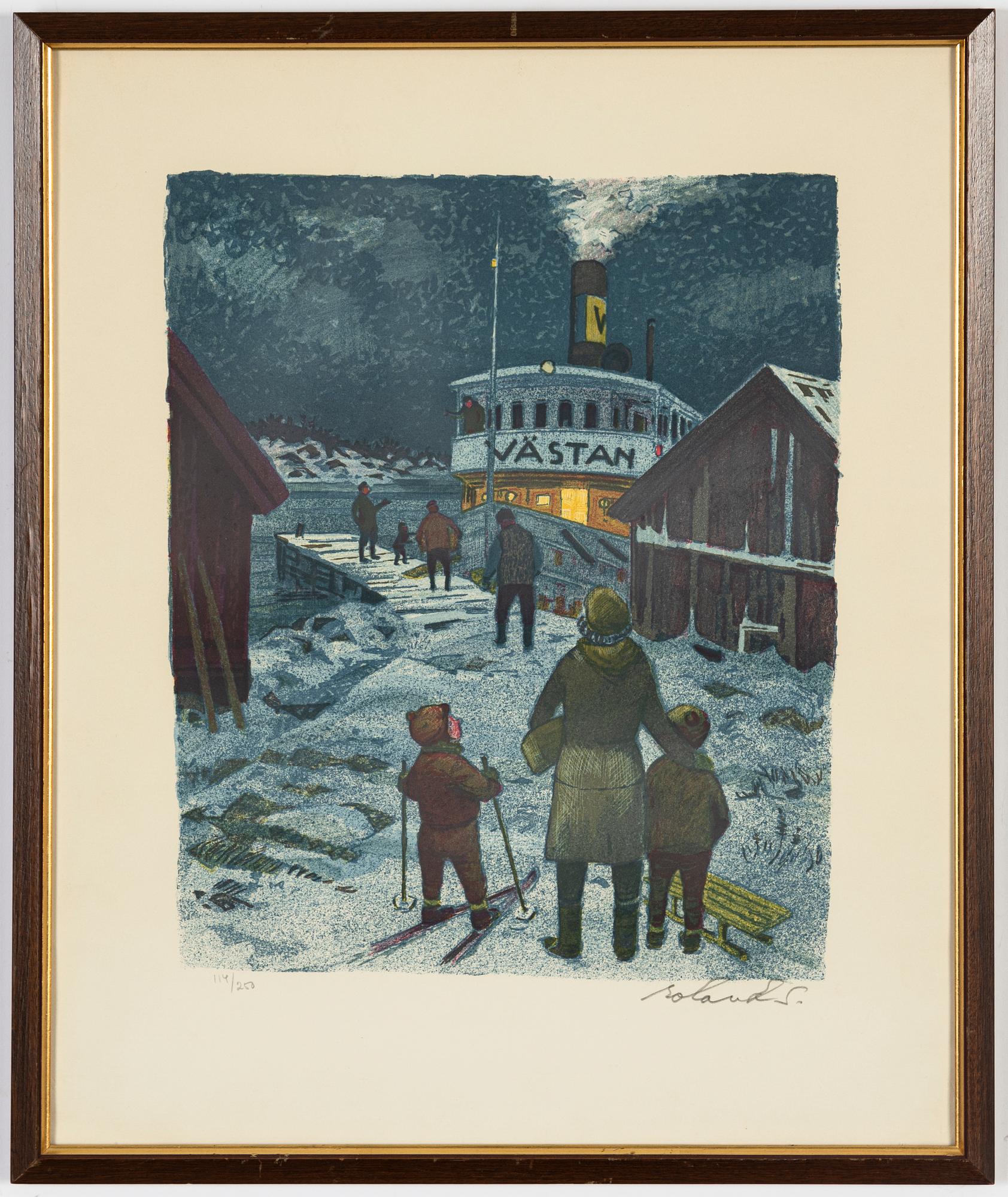 Roland Svensson, färglitografi, signerad och numrerad 114/250.