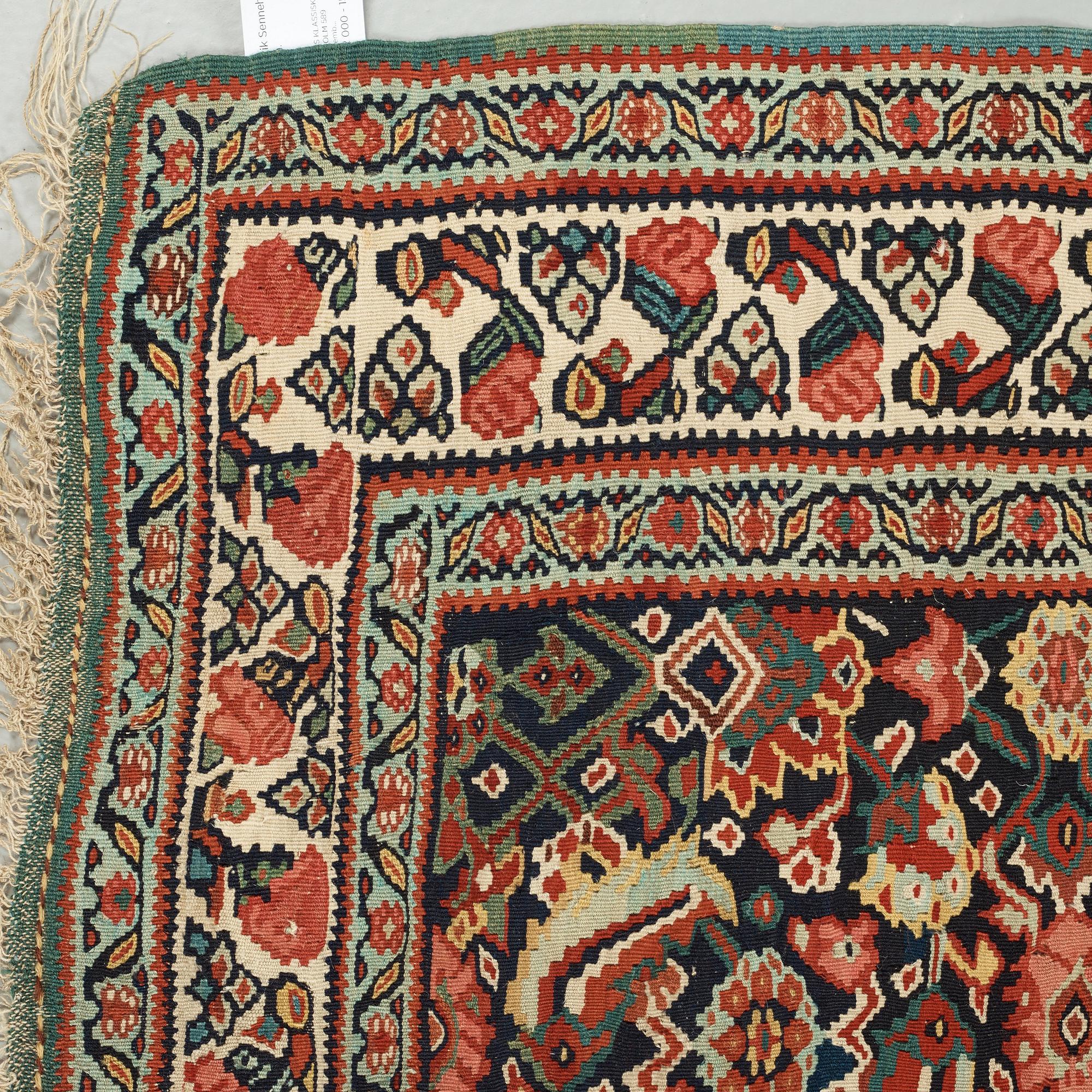 MATTA. Antique Senneh Kilim. 248 x 161 cm.