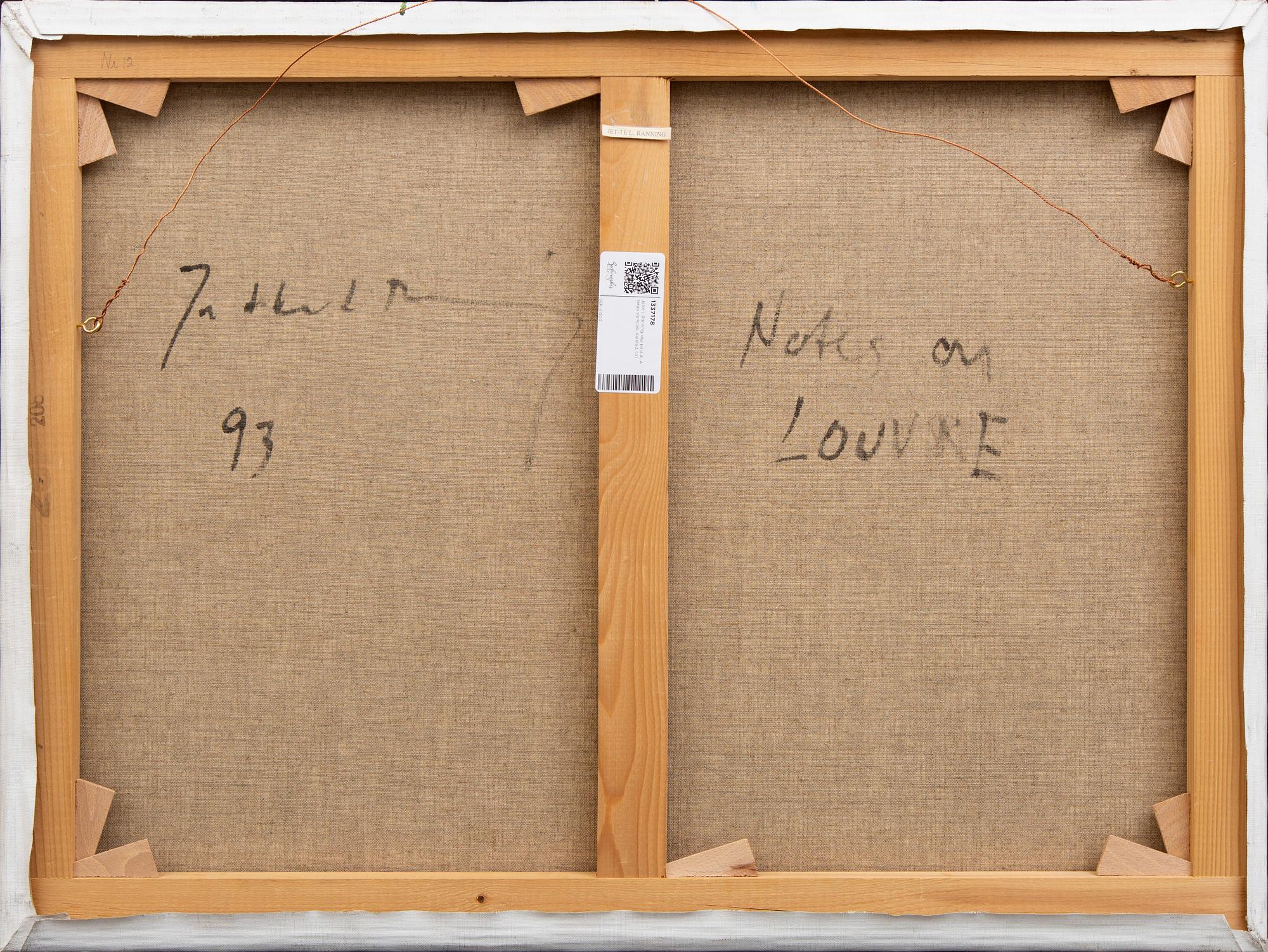 Jette L Ranning, oil on canvas, A verso signed, dated.