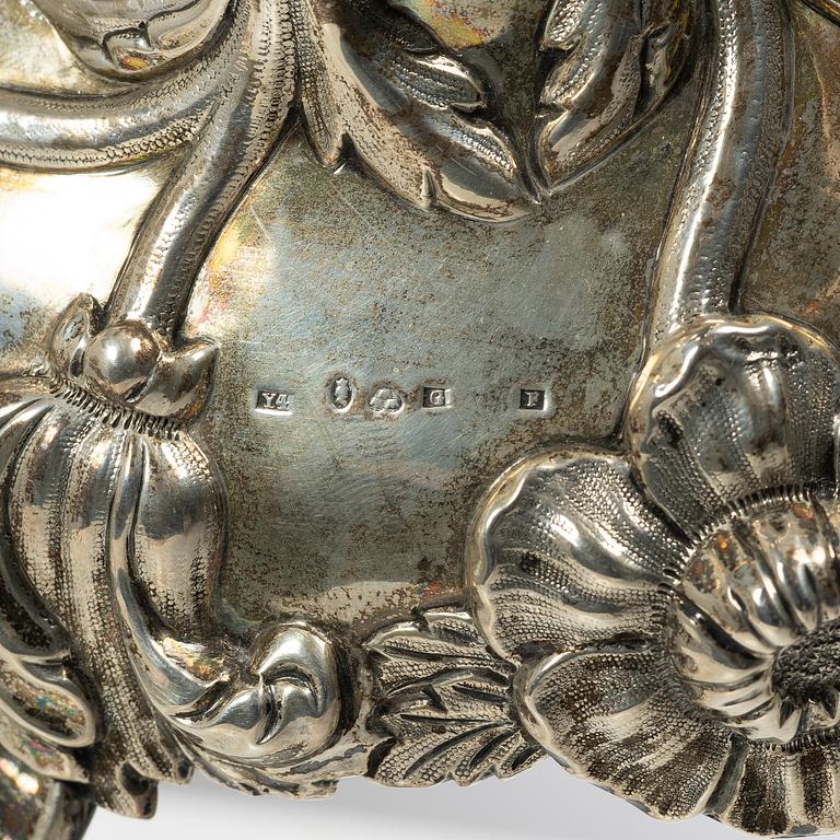 Gustaf Möllenborg, a pair of silver candlesticks, Stockholm, Sweden, 1853.