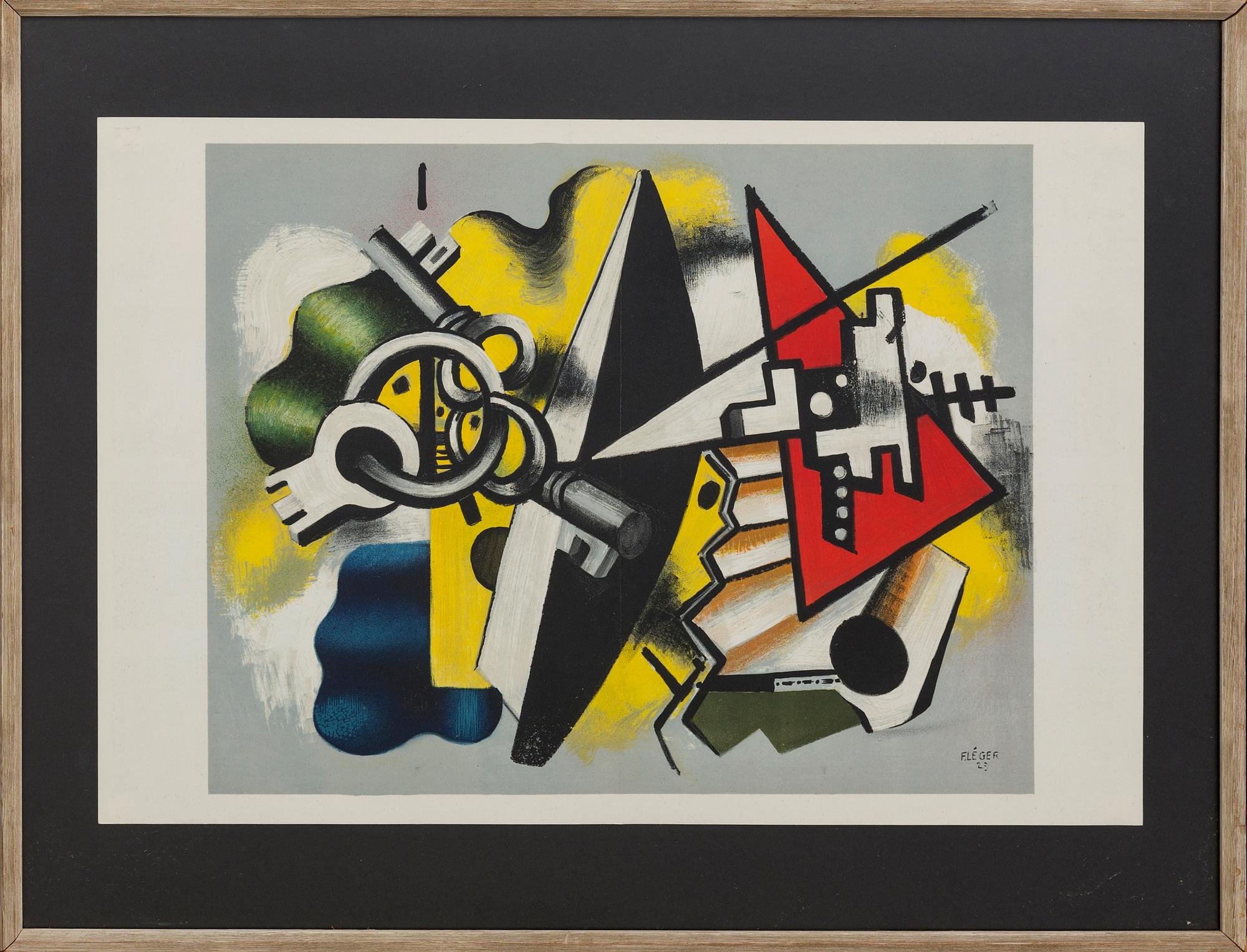 FERNAND LÉGER, färglitografi, ur Derrière le Miroir 79-80-81, 1955, signerad i trycket.