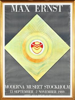 UTSTÄLLNINGSAFFISCH, Max Ernst, Moderna Museet, daterad 13 september - 2 november 1969.