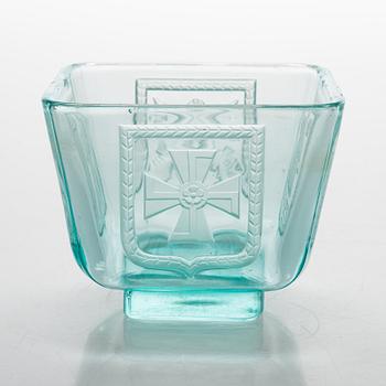 Antti Salmenlinna, malja, "Mottimalja" Riihimäen Lasi Oy 1940-luku.