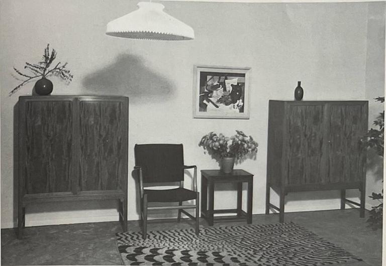 Jacob Kjaer, a mahogany nesting table later part of the 20th century.