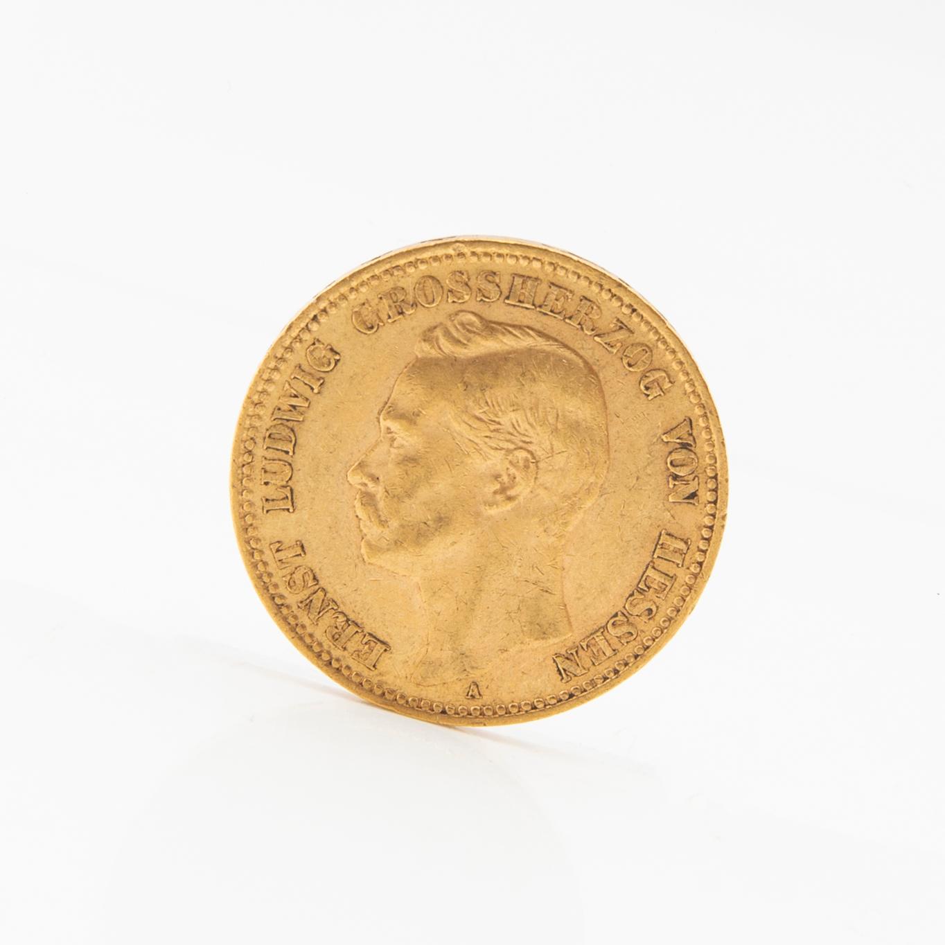 Gold coin 20 marks 1911 German Empire (Hesse) Grand Duke Ernst Ludwig.