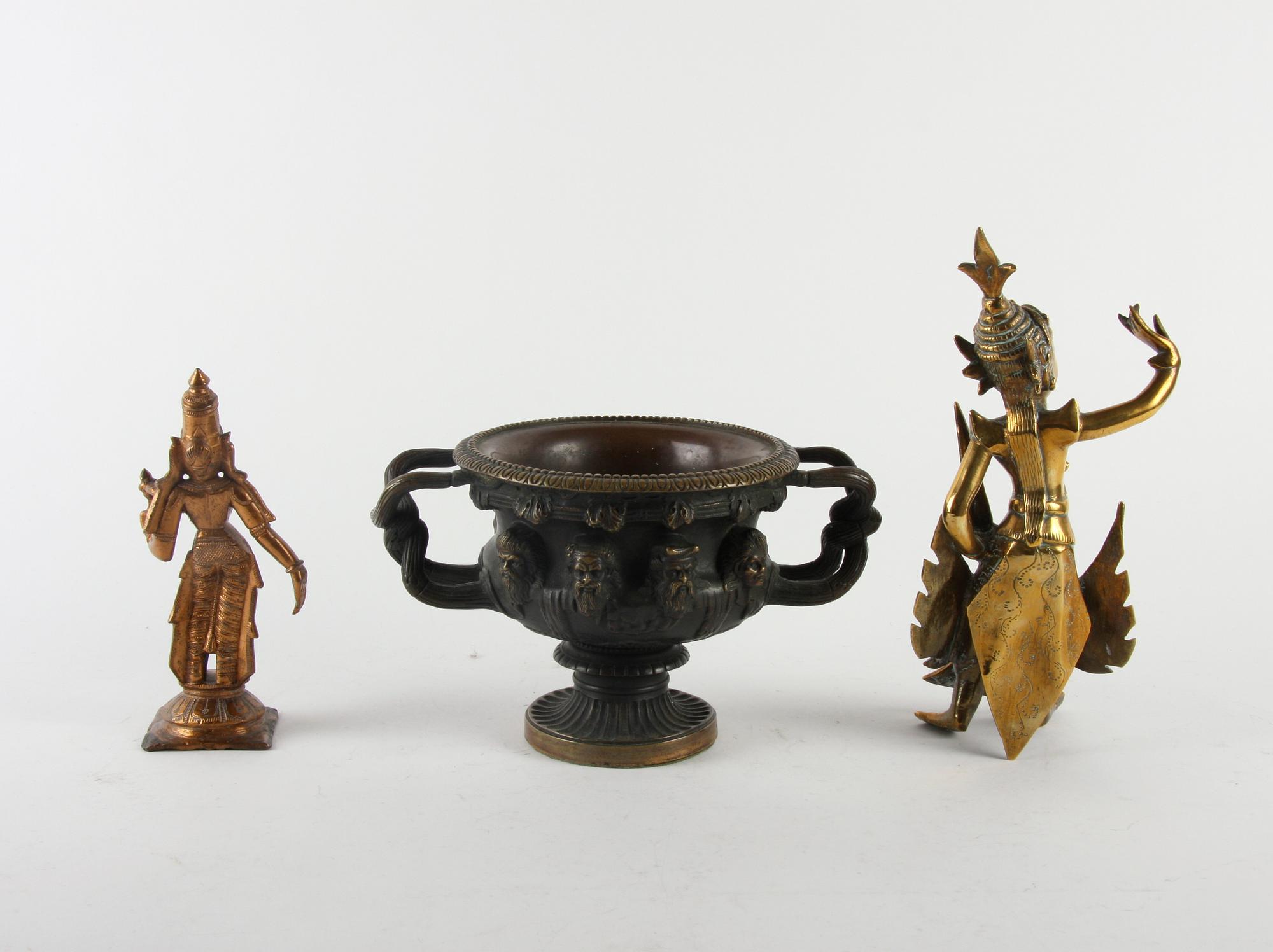 RÖKELSEKAR, FIGURIN, 1+2, brons mm. 1900-tal.