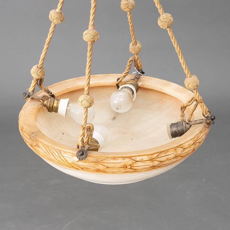 An alabaster ceiling lamp, 1920s.