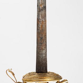 A Swedish infantry officer's sword, with scabbard, end of the 18th Century.