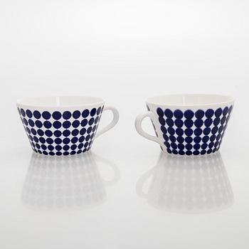 Stig Lindberg, Astiaston osia, 14 kpl, "Adam", luuposliinia Gustavsberg, Ruotsi, 1900-luvun puoliväli.