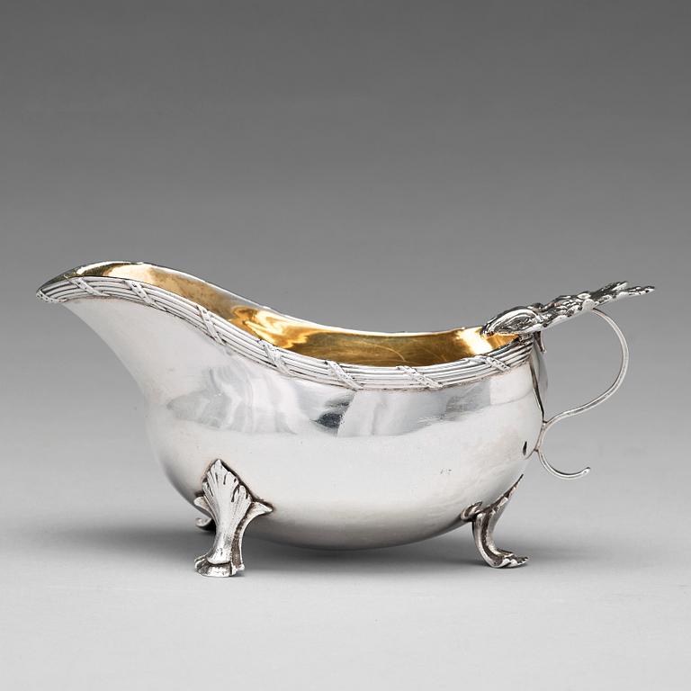 A Swedish 18th century parcel-gilt silver cream jug, Stockholm 1776, no makers mark.