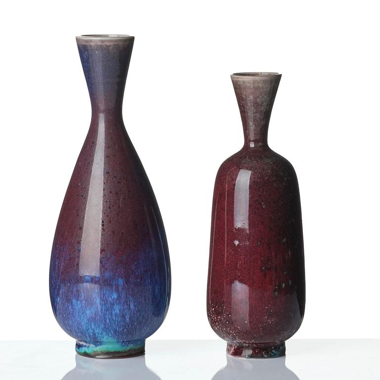 Berndt Friberg, a set of five stoneware vases and three bowls, Gustavsberg Studio 1969-76.