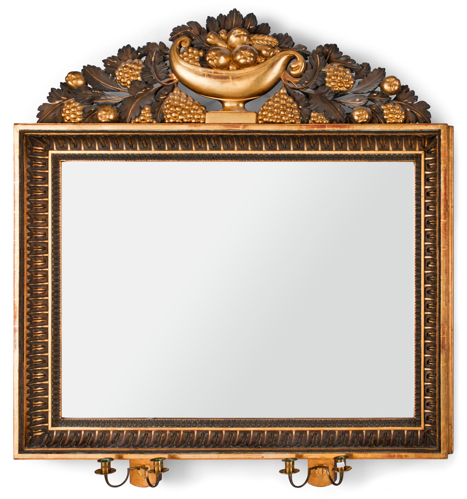 SPEGELLAMPETT, för fyra ljus, av Johan Martin Berg (verksam i Göteborg 1803-1837). Empire.