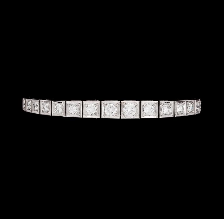 A brilliant cut diamond bracelet, tot. 4.25 cts.