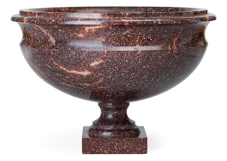 A Swedish first half 19th Century porphyry tazza.