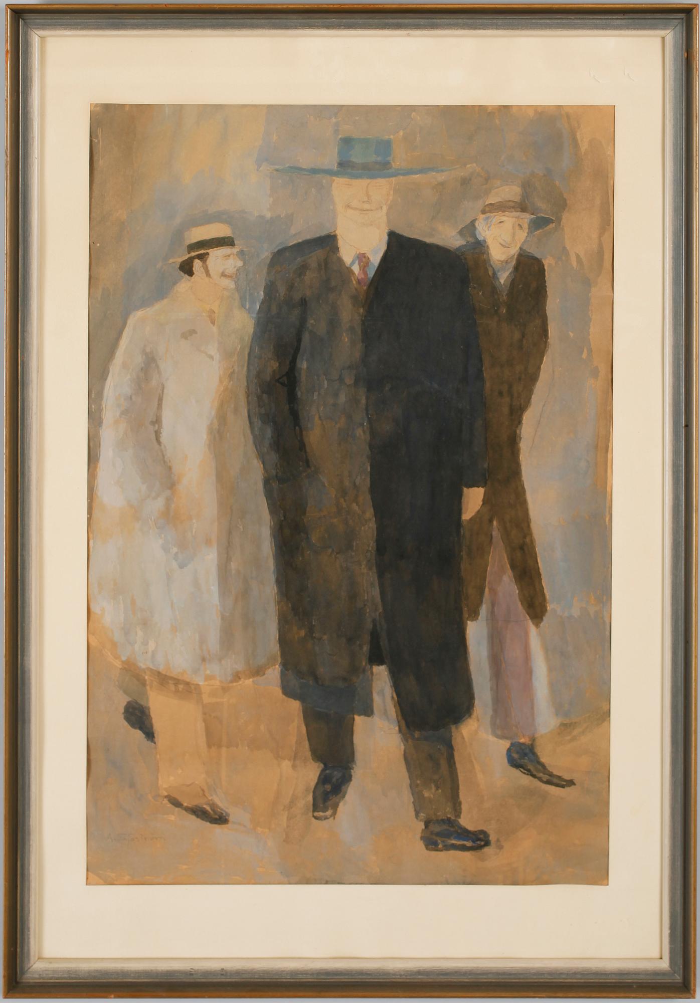 ALBERT SJÖSTRÖM, gouache, sign.