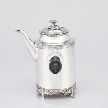 Petter Eneroth, kaffekanna, silver, Stockholm 1792. Gustaviansk.