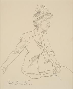 Lotte Laserstein, Seated woman in profile.