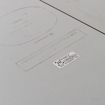 BRUNO MATHSSON & PIET HEIN, matbord, "Superellips" för Fritz Hansen med iläggskivor.