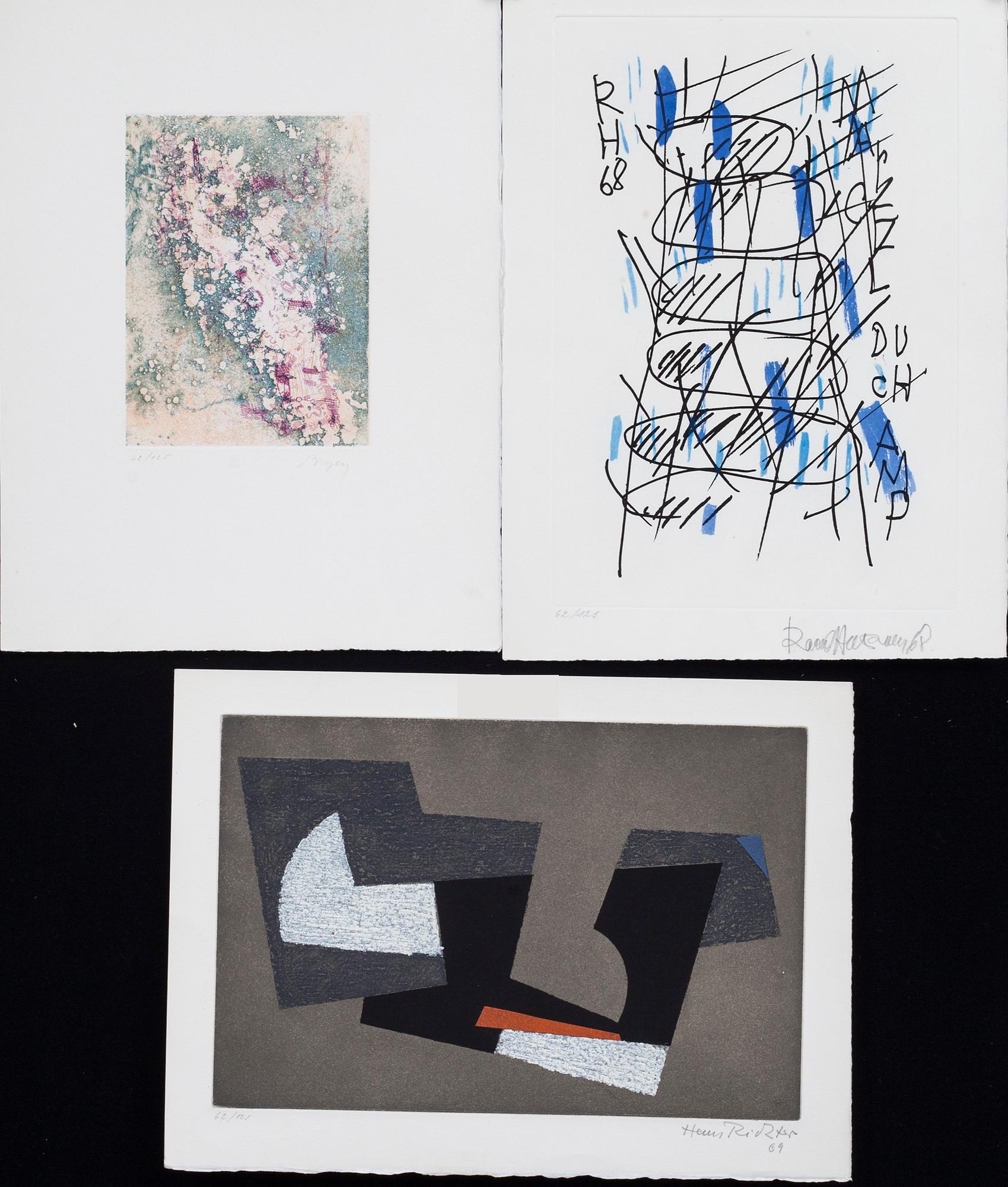 ETSNINGAR, 6 st. Alechinsky, Arman, Baj, Bryen, Hausmann och Richter, signerade och numrerade 62/125.