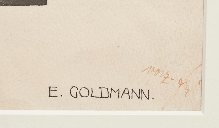 E GOLDMANN, akvarell, daterad 1913.