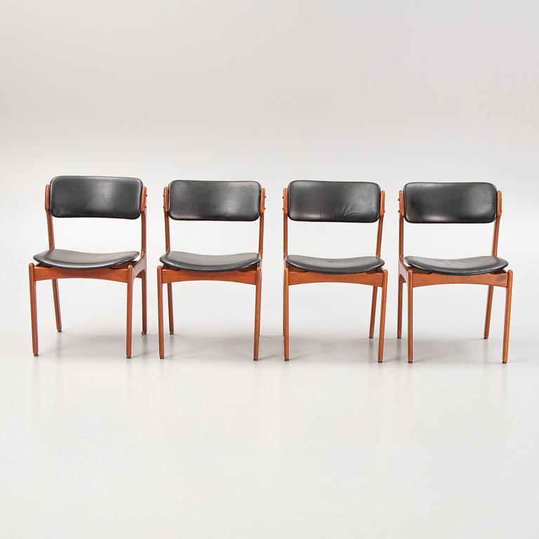 Erik Buch, four model 49 teak chairs, Odense möbelsnickeri, Denmark, 1950's/60's.