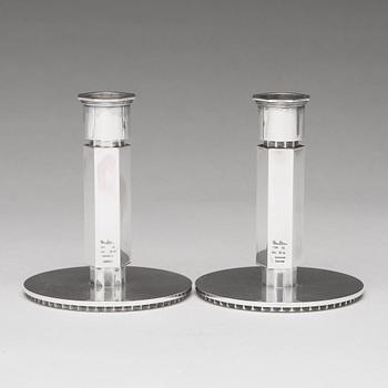 Wiwen Nilsson, ljusstakar, ett par, Lund 1948 och 1956, sterling.