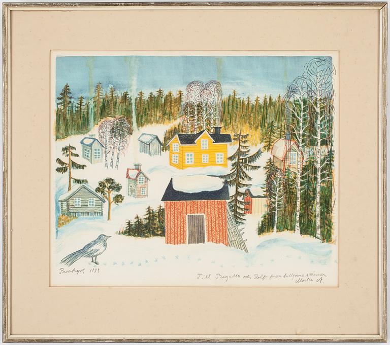 MÅRTEN ANDERSSON, 2 st,  färglitografier, provtryck, signerade och daterade 1973.