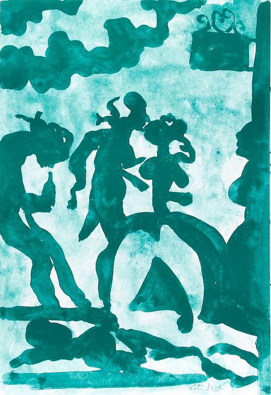 PETER DAHL, färglitografi, sign.