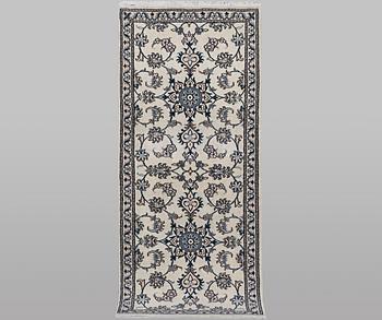 A runner carpet, Nain, part silk, ca 197 x 77 cm.