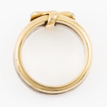Ring, Georg Jensen, 18K gold and white gold with brilliant-cut diamonds.