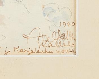Akseli Gallen-Kallela, watercolour, signed and dated 1920.