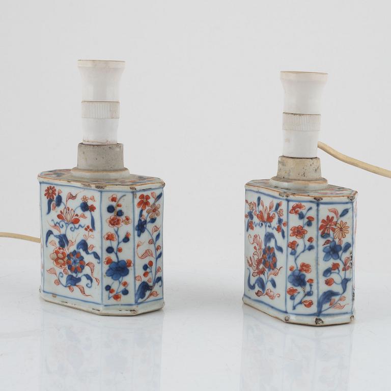 Bordslampor/tedosor, ett par, Kina, Qingdynastin, 1700-tal.