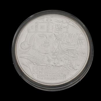 MINNESMYNT, 35 st, sterlingsilver, "Sveriges regenter", ca 945 g.