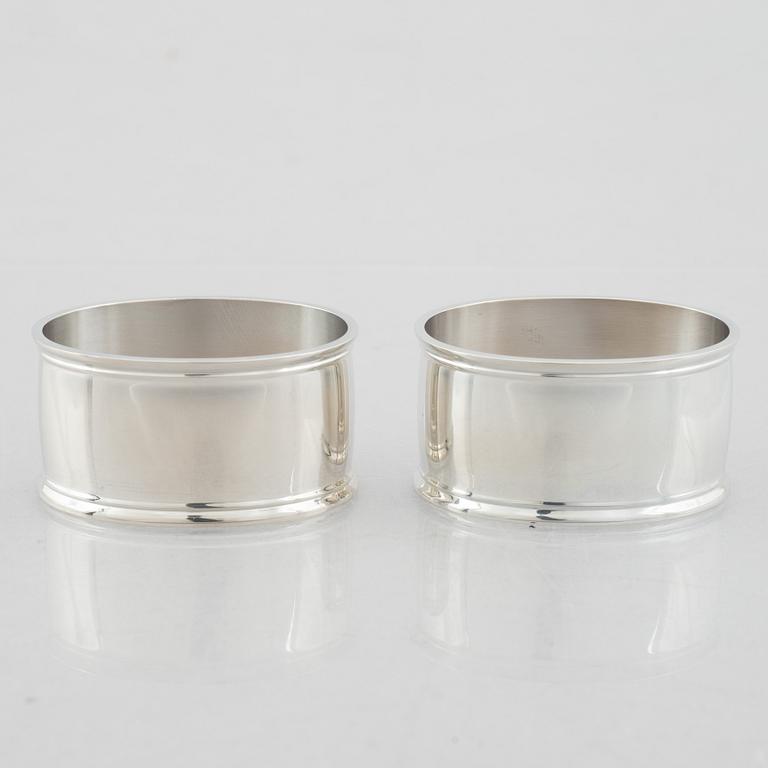 Twelve Sterling Silver Napkin Rings, Koch & Bergfeld, Germany, second half of the 20th Century.