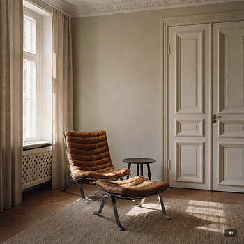 Arne Norell, an 'Ari' armchair with ottoman, Norell Möbel AB.