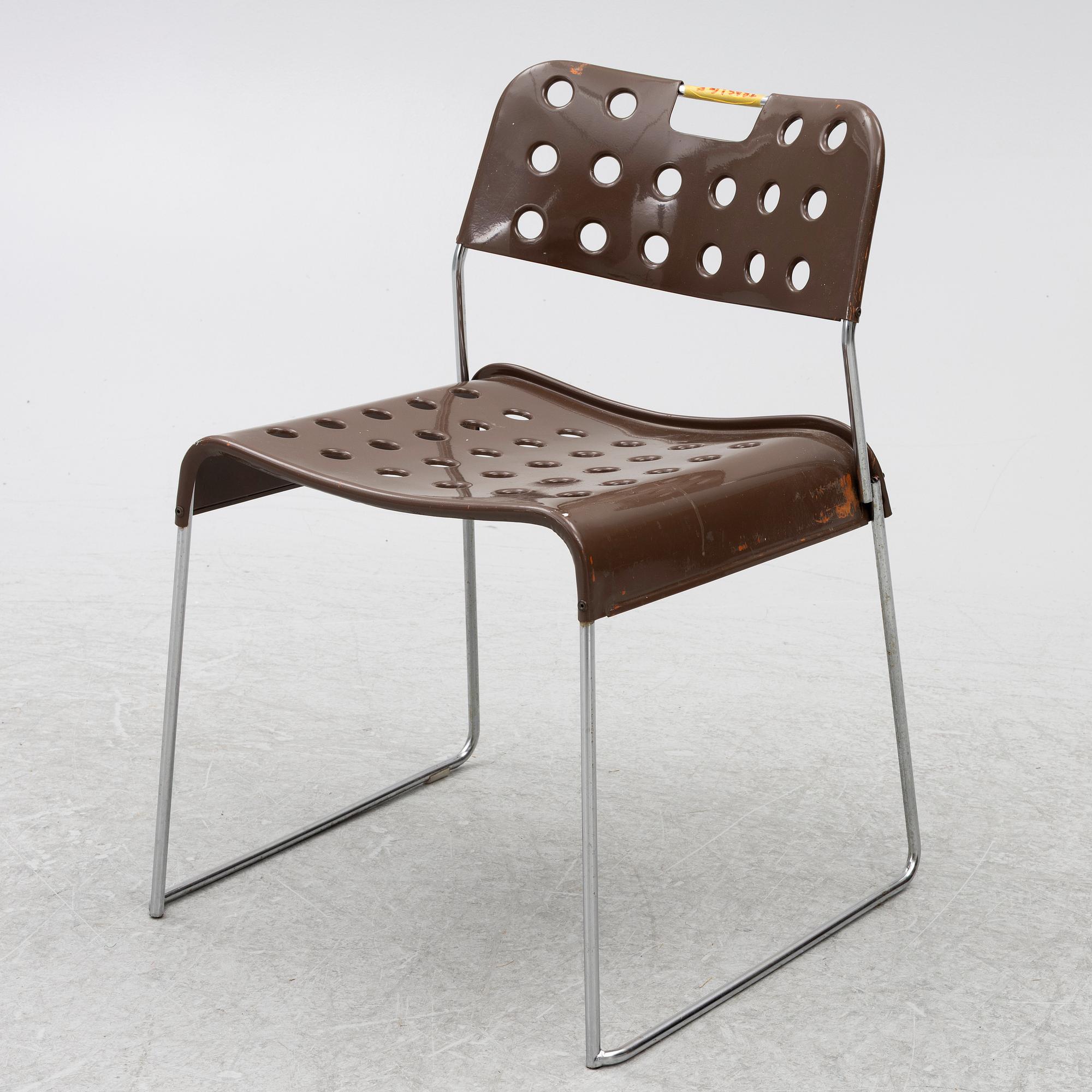 Rodney Kinsman, stolar, 5 st, "Omstak Chair", Bieffeplast, Italien, 1970-tal.