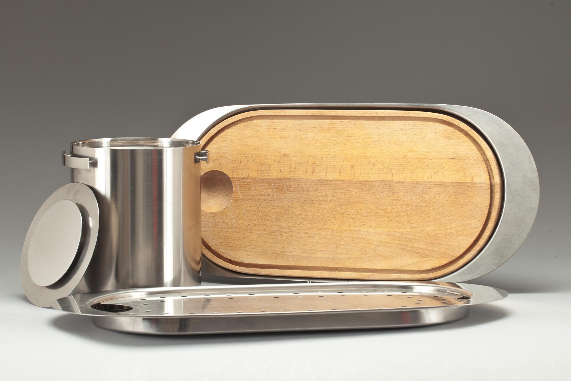 OSTRONBRICKA, SKÄRBRÄDA och ISHINK, rostfritt stål, Stelton.