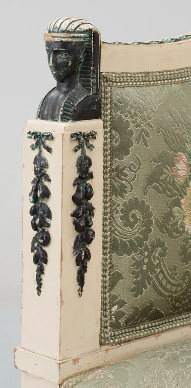 SITTGRUPP, 6 delar, sengustaviansk stil, 1800/1900-tal.