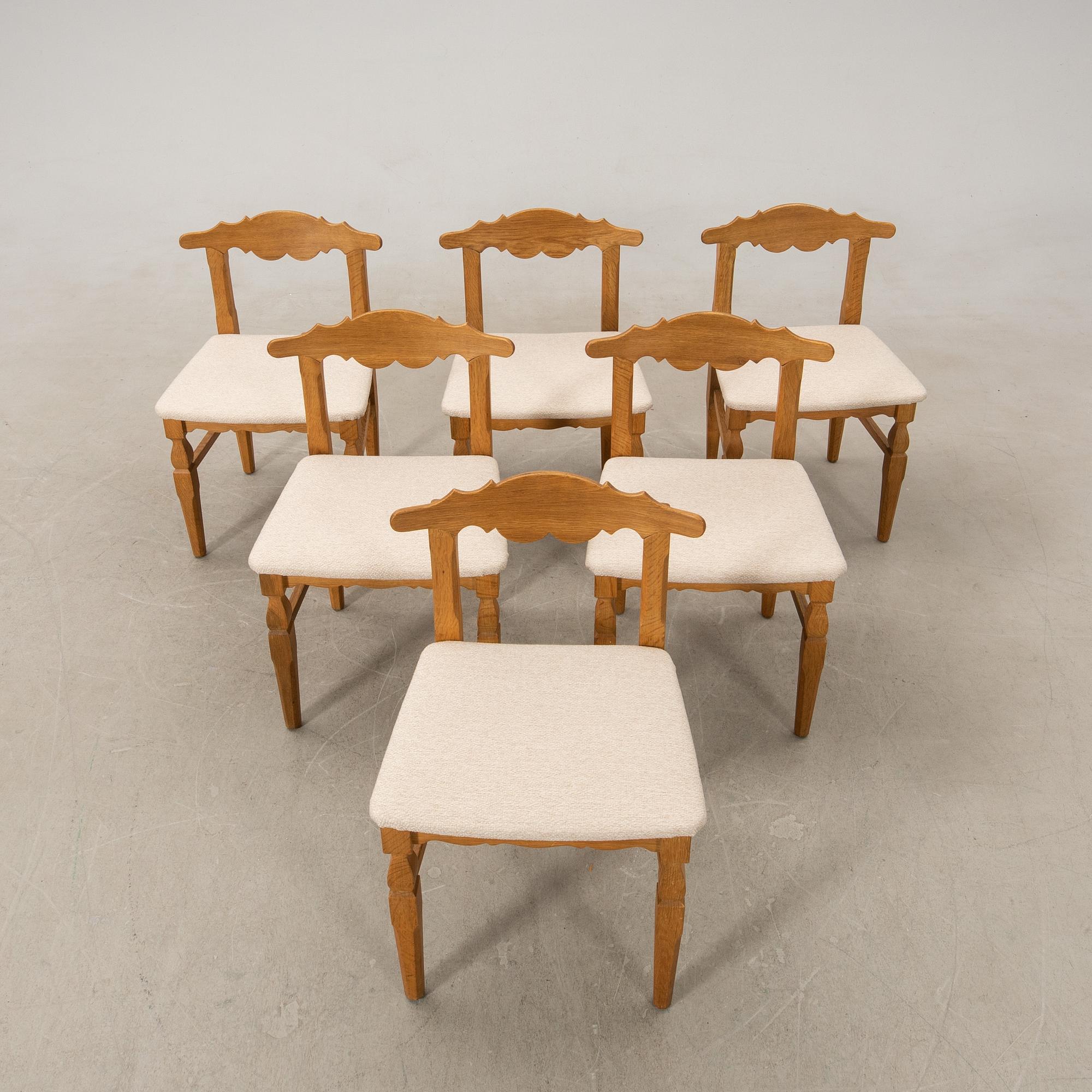 Henning Kjærnulf, dining group 7 dlr EG furniture Denmark 1960s.