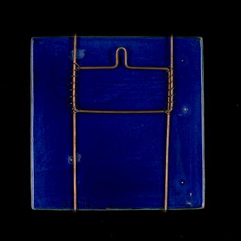 RUT BRYK, CERAMIC RELIEF, BOX. Butterfly. Signed Bryk. Late 1950s.