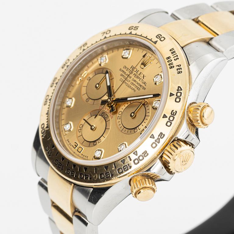 Rolex, Oyster Perpetual, Cosmograph Daytona, Chronometer, "Diamond Dial", wristwatch, 40 mm.