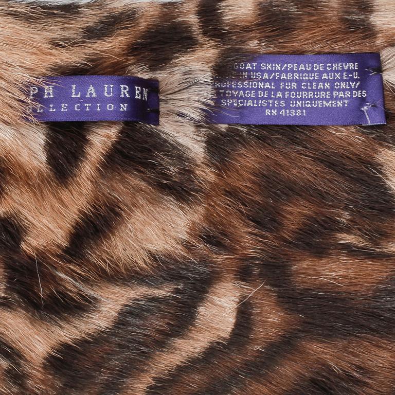 RALPH LAUREN, a leopard patterned goat fur shawl.