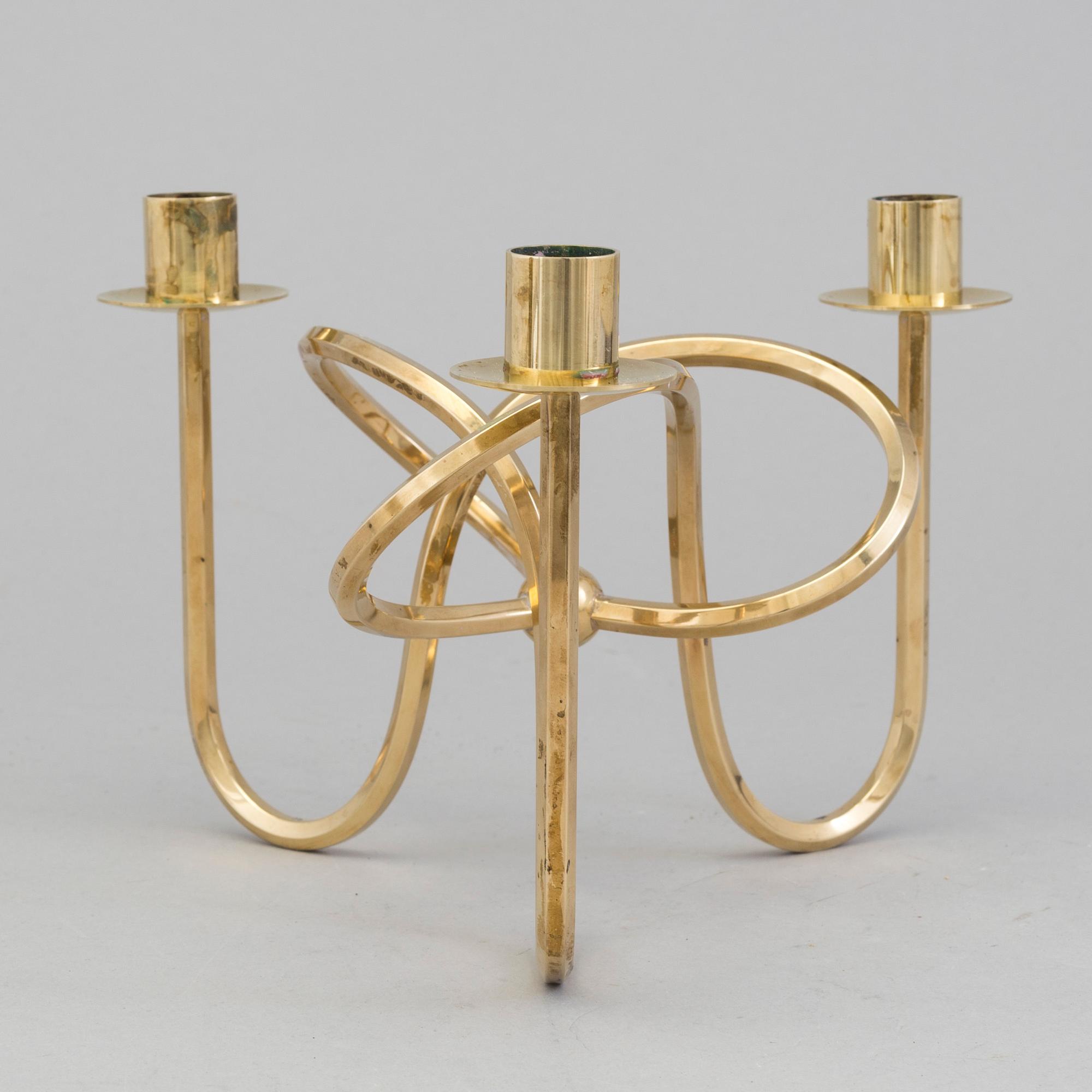 A brass candleholder "The knot of Friendship"design Josef Frank for Svenskt Tenn, Stockholm.