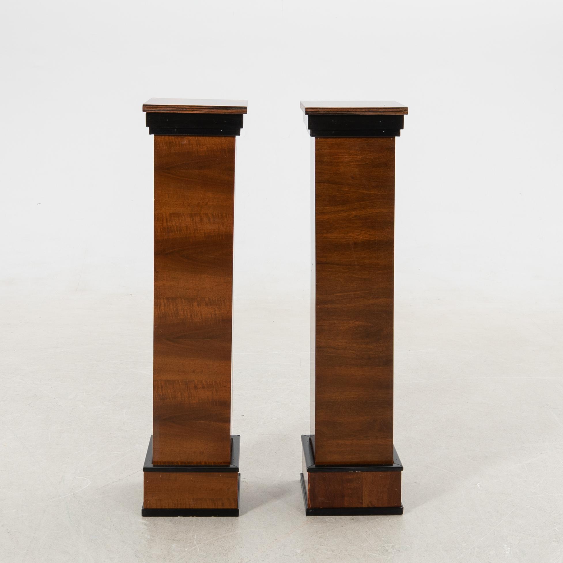 Pedestals, a pair, first half/mid 20th century.