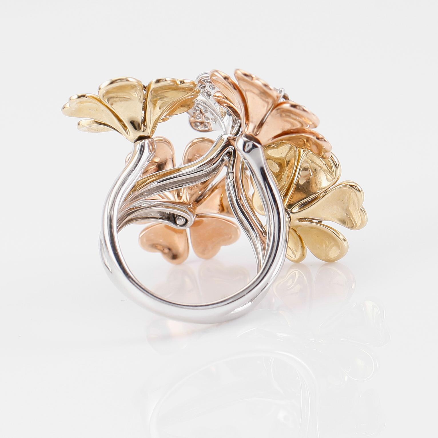RING, 14K guld och diamanter.