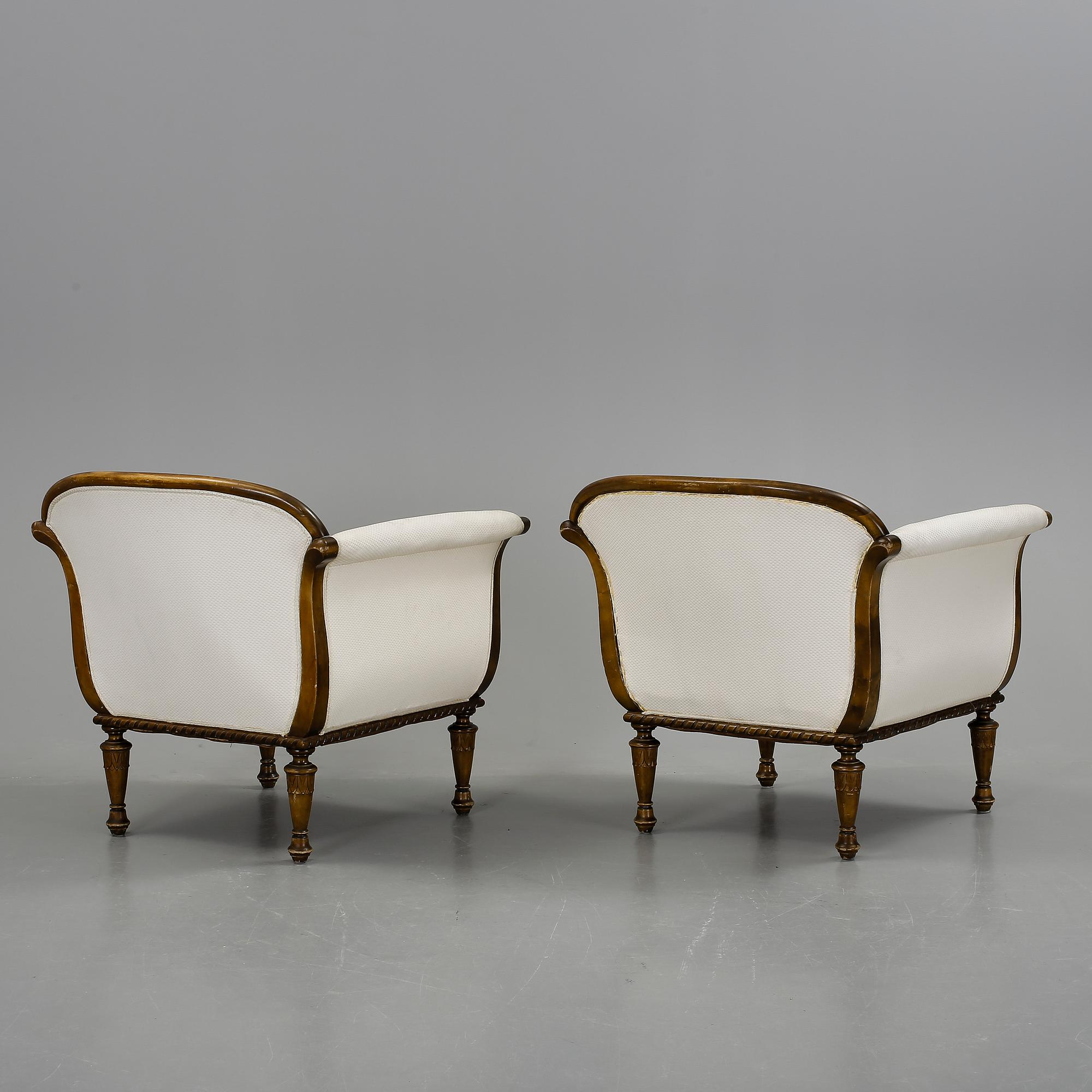 FÅTÖLJER, ett par, art deco, 1930-/40-tal.