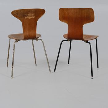 STOLAR, 3+1 st, "3103" och "3105 / Munkegårdsstolen / Myggan", Arne Jacobsen, Fritz Hansen, 1900-talets tredje kvartal.